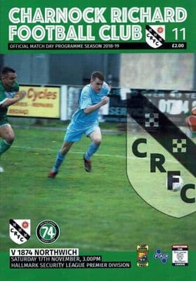 Charnock Richard v 1874 Northwich Official Matchday Programme 2018/2019 - 17th November 2018