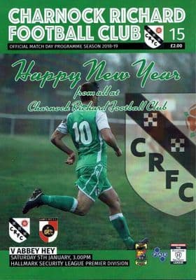 Charnock Richard v Abbey Hey Official Matchday Programme 2018/2019 - 5th January 2019
