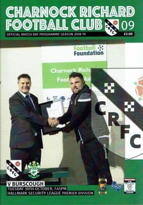 Charnock Richard v Burscough Official Matchday Programme 2018/2019 - 30th October 2018