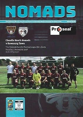 Cheadle Heath Nomads v Oswestry Town 1st September 2025 Official Matchday Programme 2018/2019