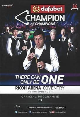 Dadabet Champion of Champions 3rd - 9th November 2014 Official Programme
