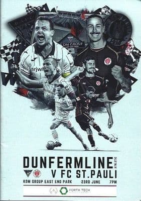 Dunfermline v FC ST Pauli PRe-Season Official Matchday Programme 23/24 - 23rd June 2023