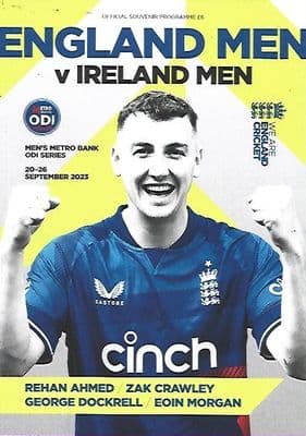England Men v Ireland Mens Metro Bank ODI Series Official Programme - 20th - 26th Sept 2023