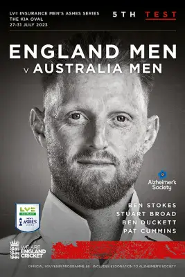 England v Australia The Ashes 2023 - 5th Test Official Programme