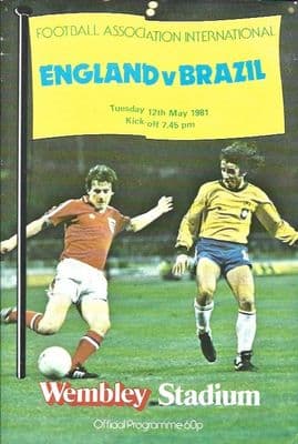 ENGLAND v BRAZIL 12th MAY 1981 Official Programme