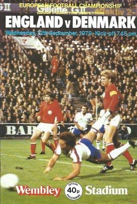 England v Denmark Official Matchday Programme - 12th September 1979