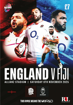 England v Fiji Quilter Nations Series 2025 Allianz Stadium 8th November 2025 Programme - PRE-ORDER