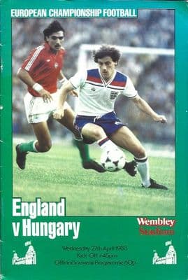 England v Hungary Official Matchday Programme - 27th April 1983