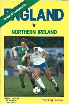 England v Northern Ireland 4th April 1984 Official Matchday Programme