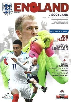 England v Scotland FIFA World Cup Qualifying Programme 11th November 2016