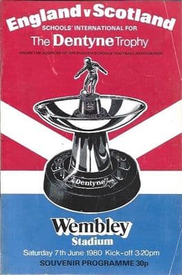 England v Scotland Schools International 7th June 1980 Official Matchday Programme