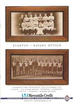 Everton v Bayern Munich Mercantile Credit Official Matchday Programme - 25th November 1987