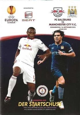 FC Salzburg v Manchester City 16th September 2010 UEL Official Matchday Programme