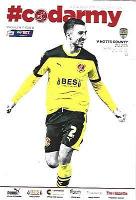 Fleetwood v Notts County 21st February 2015 Official Matchday Programme 2014/2015