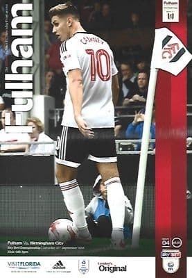 Fulham v Birmingham City Championship 2016/2017 Programme 10th September 2016
