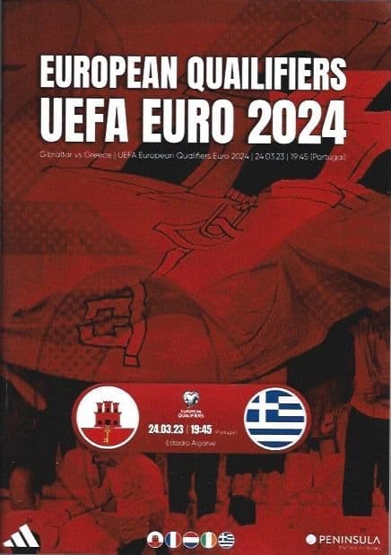 Gibraltar v Greece UEFA Euro 2024 Qualifier 22/23 PDF Printed