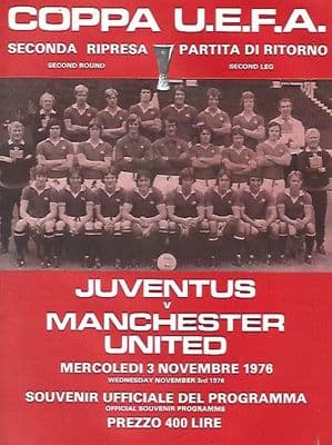 Juventus v Manchester United UEFA Cup 2nd Round 2nd Leg Programme - 3rd November 1976