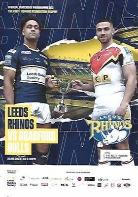 Leeds Rhinos v Bradford Bulls 29th January 2023 Official Matchday Programme