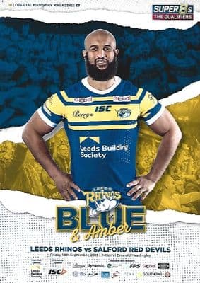 Leeds Rhinos v Salford Red Devils 14th September 2018 Official Matchday Programme