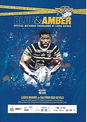 Leeds Rhinos v Salford Red Devils 29th August 2020 Official Matchday Programme