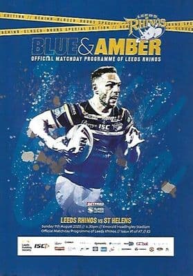 Leeds Rhinos v ST Helens Official Matchday Programme 9th August 2020