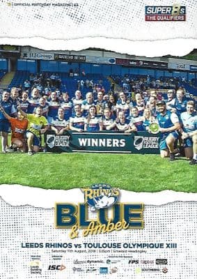 Leeds Rhinos v Toulouse Olympique XII 11th August 2018 Official Matchday Programme