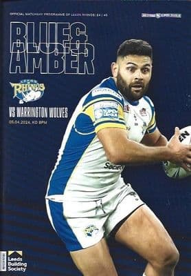 Leeds Rhinos v Warrington Wolves 5th April 2024 Official Matchday Programme