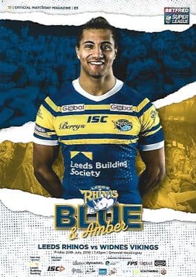 Leeds Rhinos v Widnes Vikings 20th July 2018 Official Matchday Programme