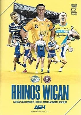 Leeds Rhinos v Wigan Warriors Official Matchday Programme - 26th January 2025