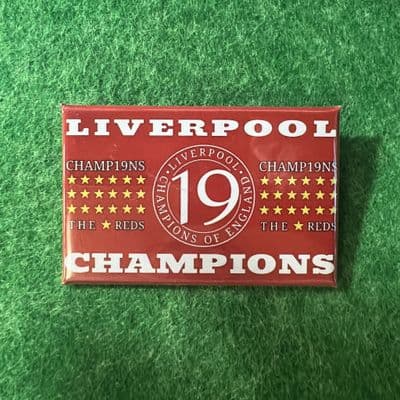 Liverpool 19 Times League Champions Rectangle Plastic Pin Badge