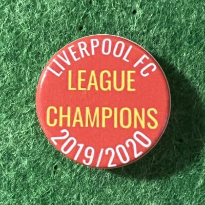 Liverpool League Champions 2019/2020 Button Pin Badge