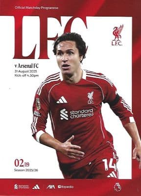 Liverpool v Arsenal Official Premier League Matchday Programme 2025/26 - 31st August 2025