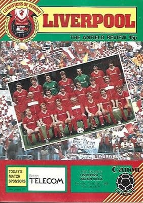 Liverpool v Aston Villa 11th May 1985 Official Matchday Programme