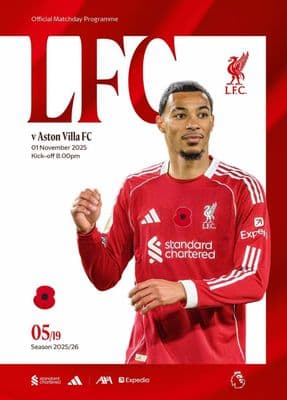 Liverpool v Aston Villa Official Premier League Matchday Programme 2025/26 - PRE-ORDER