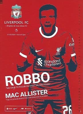 Liverpool v Brighton & Hove Albion Official Premier League Matchday Programme 23/24 - 31st March 24