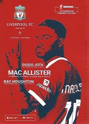 Liverpool v Burnley Official Premier League Matchday Programme 23/24 - 10th Feb 2024