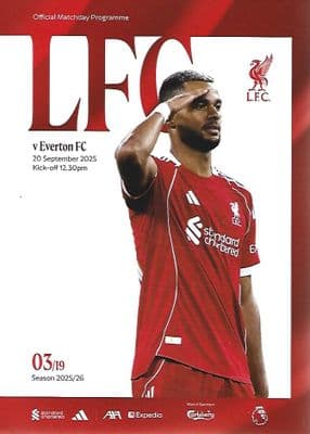 Liverpool v Everton Official Premier League Matchday Programme 2025/26 - 20th September 2025