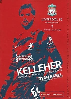 Liverpool v Manchester City Official Premier League Matchday Programme 23/24 - 10th March 2024