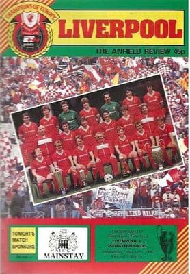 Liverpool v Panathinaikos European Cup S/Final 10th April 1985 Official Matchday Programme