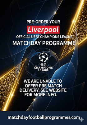 Liverpool v PSV Eindhoven Official UCL Matchday Programme 2025/26 - PRE-ORDER