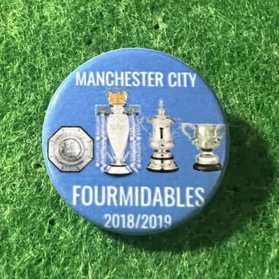 Manchester City 2018/2019 Fourmidables Button Pin Badge