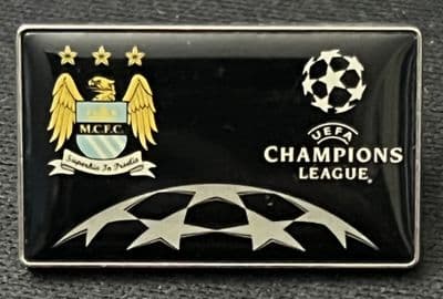 Manchester City Retro Champions League Enamel Pin Badge