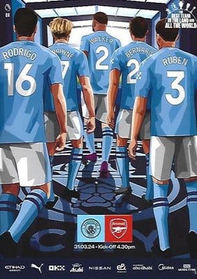 Manchester City v Arsenal Official Premier League Matchday Programme 23/24 - 31st March 2024