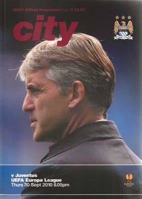 Manchester City v Juventus UEL 30th September 2010 Official Matchday Programme