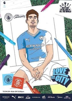 Manchester City v Luton Town Official Premier League Matchday Programme 23/24 - 13th April 2024