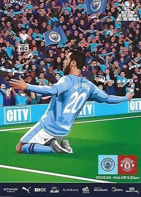 Manchester City v Manchester United Official Premier League Matchday Programme 23/24 - 3rd March 24