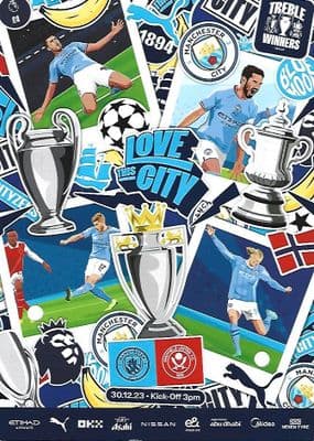 Manchester City v Sheffield United Official Premier League Matchday Programme 23/24 - 30th Dec 2023