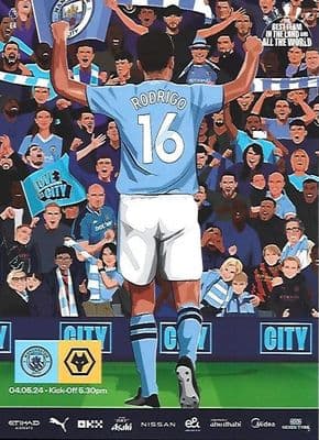 Manchester City v Wolverhampton Wanderers Official Premier League Matchday Programme 23/24 - 4/5/24