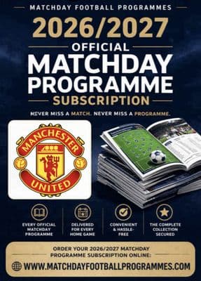 Manchester United Home League Only Official Matchday Programme Subscription 2026/2027 Season