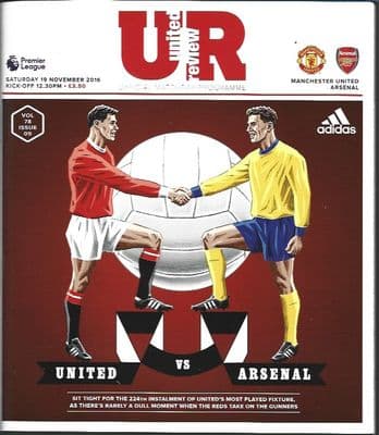 Manchester United v Arsenal Premier League 2016/2017 Programme 19th November 2016